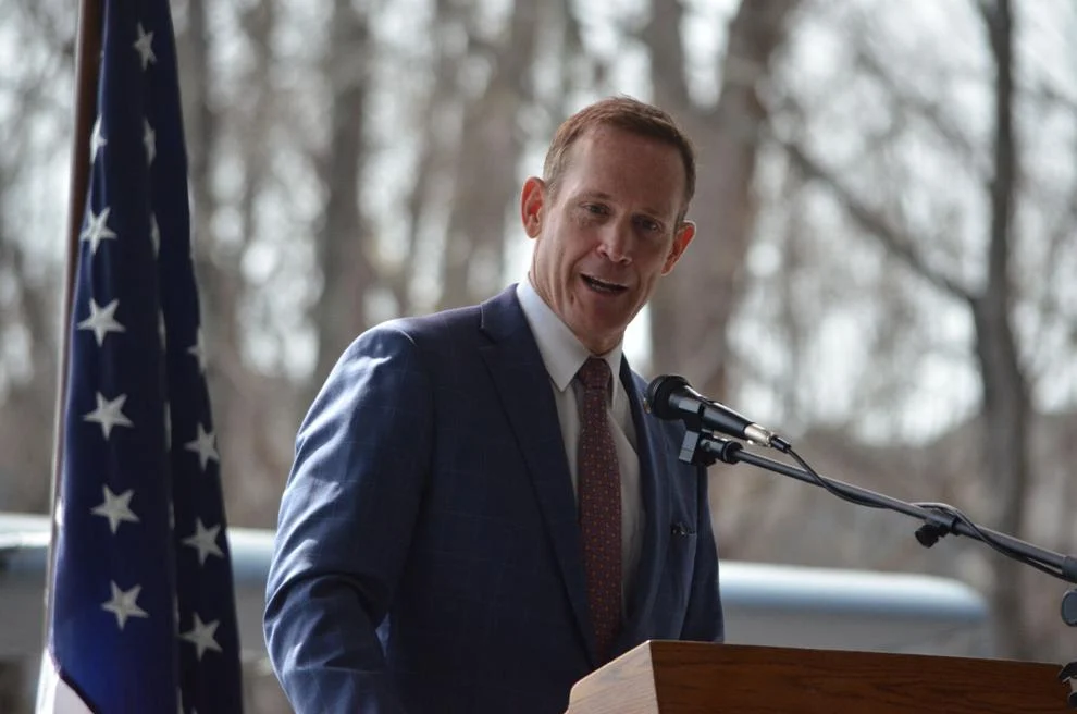 Sen. Ted Budd speaks at the Lake Norman Airpark